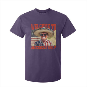 Funny Trump 2025 Welcome To America's Gulf T Shirt For Kid Vintage American Flag Sombrero Hat TS11 Purple Print Your Wear