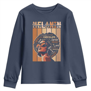 Melanin Every Shade Slays Youth Sweatshirt Melanin Afro Queen African American Pride TS11 Navy Print Your Wear