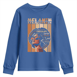 Melanin Every Shade Slays Youth Sweatshirt Melanin Afro Queen African American Pride TS11 Royal Blue Print Your Wear