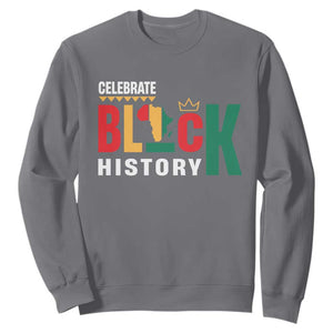 Celebrate Black History Sweatshirt African American History Africa Map TS11 Charcoal Print Your Wear