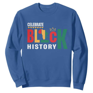 Celebrate Black History Sweatshirt African American History Africa Map TS11 Royal Blue Print Your Wear