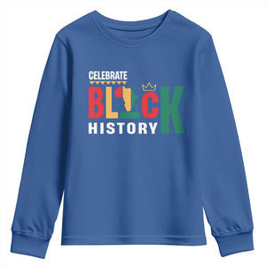 Celebrate Black History Youth Sweatshirt African American History Africa Map TS11 Royal Blue Print Your Wear