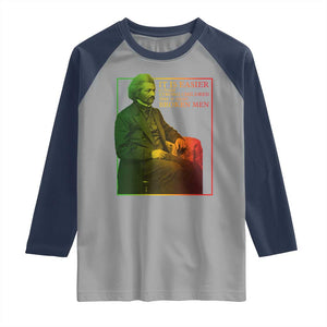 Frederick Douglass Raglan Shirt It Is Easier To Build Strong Children Than To Repair Broken Men TS11 Sport Gray Navy Print Your Wear