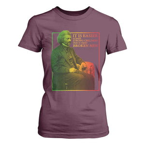 Frederick Douglass T Shirt For Women It Is Easier To Build Strong Children Than To Repair Broken Men TS11 Maroon Print Your Wear