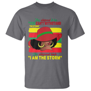 Proud Black African American T Shirt They Whispered To Her You Can't Withstand The Storm Black History Month TS11 Charcoal Print Your Wear