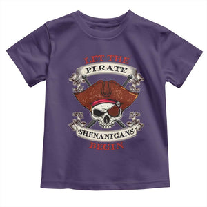 Let The Pirate Shenanigans Begin Toddler T Shirt Funny Crossbones Freebooter TS11 Purple Print Your Wear