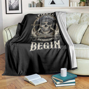 Funny Let The Pirate Shenanigans Begin Throw Blanket Vintage Captain Crossbones Freebooter TS11 Print Your Wear