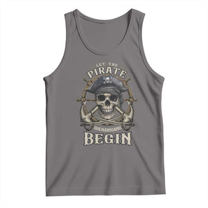 Funny Let The Pirate Shenanigans Begin Tank Top Vintage Captain Crossbones Freebooter TS11 Deep Heather Print Your Wear