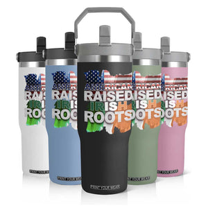 Irish American Flip Straw Tumbler American Raised Irish Roots St Patrick's Day TS11 Print Your Wear