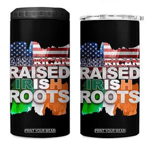 Irish American 4 in 1 Can Cooler Tumbler American Raised Irish Roots St Patrick's Day TS11 One Size: 16 oz Black Print Your Wear