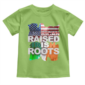 Irish American Toddler T Shirt American Raised Irish Roots St Patrick's Day TS11 Lime Print Your Wear