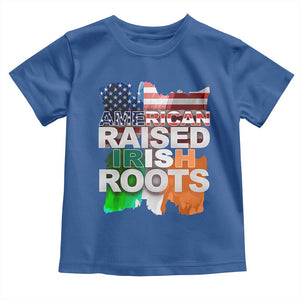 Irish American Toddler T Shirt American Raised Irish Roots St Patrick's Day TS11 Royal Blue Print Your Wear