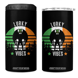 Funny St Patrick's Day Mothman 4 in 1 Can Cooler Tumbler Lurky Vibes Shamrock Retro Ireland Flag TS11 One Size: 16 oz Black Print Your Wear