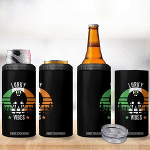 Funny St Patrick's Day Mothman 4 in 1 Can Cooler Tumbler Lurky Vibes Shamrock Retro Ireland Flag TS11 Print Your Wear