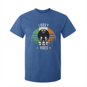 Funny St Patrick's Day Mothman T Shirt For Kid Lurky Vibes Shamrock Retro Ireland Flag TS11 Royal Blue Print Your Wear