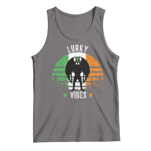 Funny St Patrick's Day Mothman Tank Top Lurky Vibes Shamrock Retro Ireland Flag TS11 Deep Heather Print Your Wear