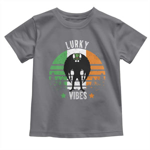 Funny St Patrick's Day Mothman Toddler T Shirt Lurky Vibes Shamrock Retro Ireland Flag TS11 Charcoal Print Your Wear