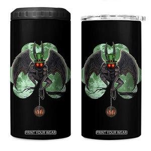 Funny St Patrick's Day Mothman Cryptid Creature Shamrock 4 in 1 Can Cooler Tumbler TS11 One Size: 16 oz Black Print Your Wear