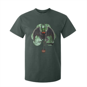 Funny St Patrick's Day Mothman Cryptid Creature Shamrock T Shirt For Kid TS11 Dark Forest Green Print Your Wear