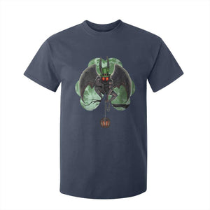 Funny St Patrick's Day Mothman Cryptid Creature Shamrock T Shirt For Kid TS11 Navy Print Your Wear