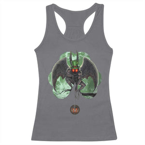 Funny St Patrick's Day Mothman Cryptid Creature Shamrock Racerback Tank Top TS11 Charcoal Print Your Wear