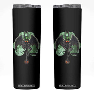 Funny St Patrick's Day Mothman Cryptid Creature Shamrock Skinny Tumbler TS11 Black Print Your Wear