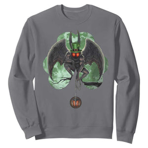 Funny St Patrick's Day Mothman Cryptid Creature Shamrock Sweatshirt TS11 Charcoal Print Your Wear