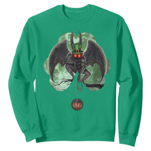 Funny St Patrick's Day Mothman Cryptid Creature Shamrock Sweatshirt TS11 Irish Green Print Your Wear