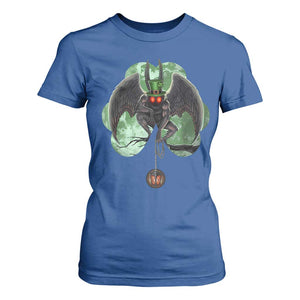 Funny St Patrick's Day Mothman Cryptid Creature Shamrock T Shirt For Women TS11 Royal Blue Print Your Wear