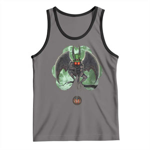 Funny St Patrick's Day Mothman Cryptid Creature Shamrock Tank Top TS11 Deep Heather Black Print Your Wear