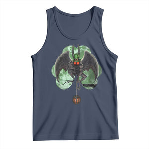 Funny St Patrick's Day Mothman Cryptid Creature Shamrock Tank Top TS11 Navy Print Your Wear