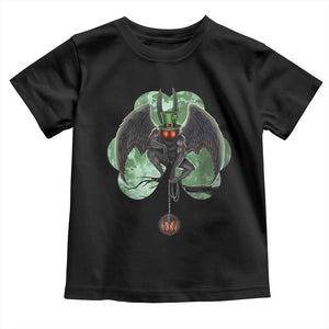Funny St Patrick's Day Mothman Cryptid Creature Shamrock Toddler T Shirt TS11 Black Print Your Wear