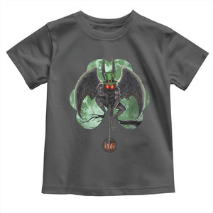 Funny St Patrick's Day Mothman Cryptid Creature Shamrock Toddler T Shirt TS11 Dark Heather Print Your Wear