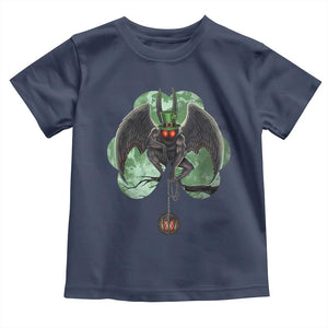 Funny St Patrick's Day Mothman Cryptid Creature Shamrock Toddler T Shirt TS11 Navy Print Your Wear