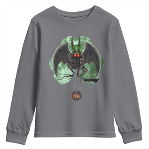 Funny St Patrick's Day Mothman Cryptid Creature Shamrock Youth Sweatshirt TS11 Charcoal Print Your Wear