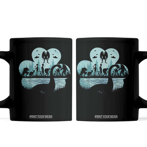 Funny Cryptid St Patrick's Day Coffee Mug Bigfoot Mothman Aliens Shamrock TS11 Black Print Your Wear