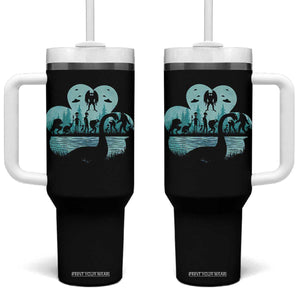 Funny Cryptid St Patrick's Day Tumbler With Handle Bigfoot Mothman Aliens Shamrock TS11 One Size: 40 oz Black Print Your Wear