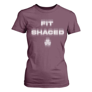 Funny Irish Beer Drinking St Patrick's Day Fit Shaced T Shirt For Women Shamrock TS11 Maroon Print Your Wear