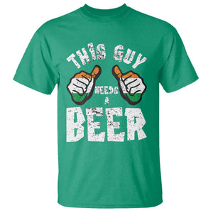 Funny Irish Beer Drinking T Shirt This Guy Needs A Beer Ireland Flag TS11 Irish Green Print Your Wear