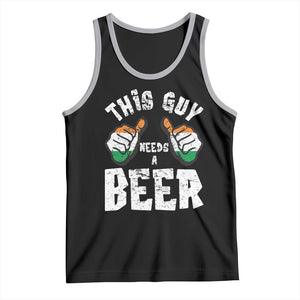 Funny Irish Beer Drinking Tank Top This Guy Needs A Beer Ireland Flag TS11 Black Athletic Heather Print Your Wear