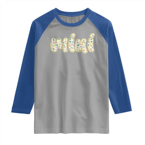 Autism Mini Raglan Shirt Autism Awareness Mental Health Puzzle Glitter Print TS11 Sport Gray Royal Print Your Wear