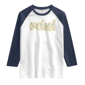 Autism Mini Raglan Shirt Autism Awareness Mental Health Puzzle Glitter Print TS11 White Navy Print Your Wear