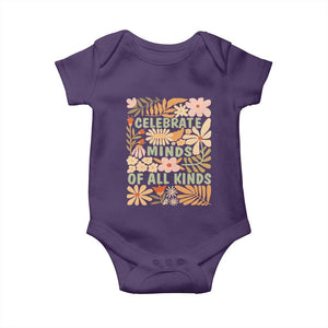 Celebrate Minds Of All Kinds Baby Onesie Autism Awareness Inspirational Quote Flowers TS11 Purple Print Your Wear