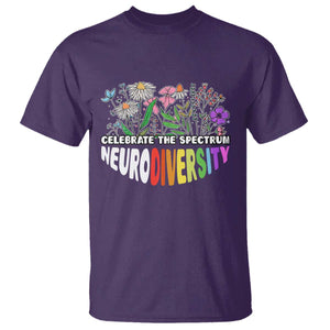 Celebrate The Spectrum Neurodiversity T Shirt Flower Autism Awareness ASD ADHD TS11 Purple Print Your Wear