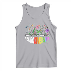 Celebrate The Spectrum Neurodiversity Tank Top Flower Autism Awareness ASD ADHD TS11 Athletic Heather Print Your Wear