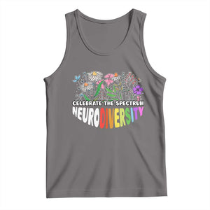 Celebrate The Spectrum Neurodiversity Tank Top Flower Autism Awareness ASD ADHD TS11 Deep Heather Print Your Wear