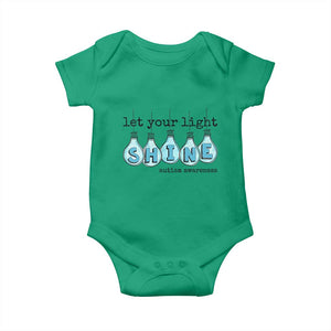 Let Your Light Shine Autism Awareness Baby Onesie Light Bulb Autism Acceptance TS11 Irish Green Print Your Wear