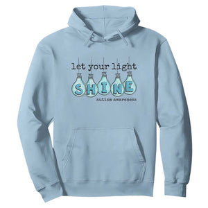 Let Your Light Shine Autism Awareness Hoodie Light Bulb Autism Acceptance TS11 Light Blue Print Your Wear