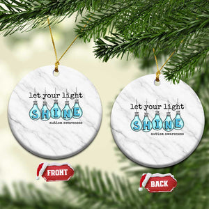 Let Your Light Shine Autism Awareness Ceramic Ornament Light Bulb Autism Acceptance TS11 1pc White Marble Print Your Wear