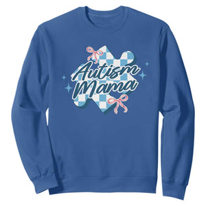 Autism Mama Coquette Puzzle Piece Pink Bow Sweatshirt TS11 Royal Blue Print Your Wear